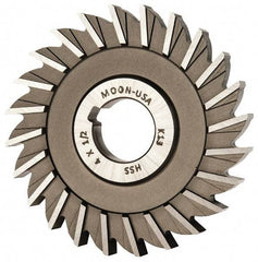 Made in USA - 4" Diam x 1/2" Width of Cut, 24 Teeth, High Speed Steel Side Milling Cutter - Straight Teeth, Uncoated - Apex Tool & Supply
