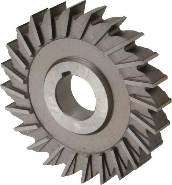 Made in USA - 4" Diam x 5/8" Width of Cut, 24 Teeth, High Speed Steel Side Milling Cutter - Straight Teeth, Uncoated - Apex Tool & Supply