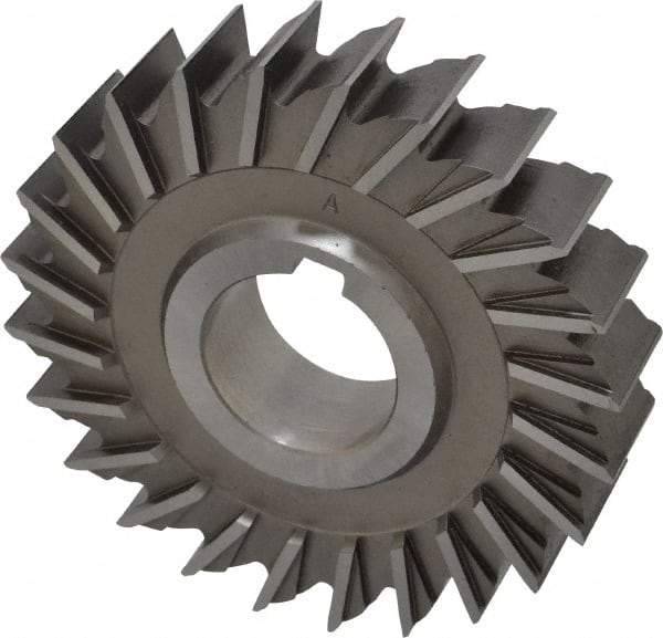 Made in USA - 4" Diam x 7/8" Width of Cut, 24 Teeth, High Speed Steel Side Milling Cutter - Straight Teeth, Uncoated - Apex Tool & Supply
