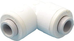Parker - 1/4" Outside Diam, Polypropylene Push-to-Connect Tube Union Elbow - 150 Max psi, Tan - Apex Tool & Supply