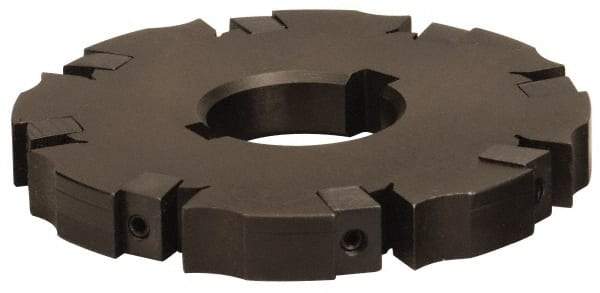 APT - Arbor Hole Connection, 0.485" Cutting Width, 3-1/16" Depth of Cut, 8" Cutter Diam, 1-1/4" Hole Diam, 16 Tooth Indexable Slotting Cutter - SM81 Toolholder, CTA 4 Insert, Neutral Cutting Direction - Apex Tool & Supply