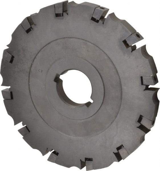 APT - Arbor Hole Connection, 0.485" Cutting Width, 2-1/16" Depth of Cut, 6" Cutter Diam, 1-1/4" Hole Diam, 12 Tooth Indexable Slotting Cutter - SM61 Toolholder, CTA 4 Insert, Neutral Cutting Direction - Apex Tool & Supply