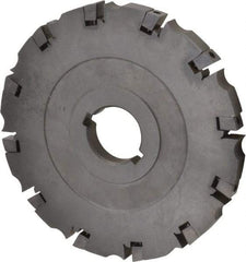 APT - Arbor Hole Connection, 0.485" Cutting Width, 2-1/16" Depth of Cut, 6" Cutter Diam, 1-1/4" Hole Diam, 12 Tooth Indexable Slotting Cutter - SM61 Toolholder, CTA 4 Insert, Neutral Cutting Direction - Apex Tool & Supply