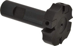 APT - Shank Connection, 0.485" Cutting Width, 9/16" Depth of Cut, 2" Cutter Diam, 4 Tooth Indexable Slotting Cutter - 3/4" Shank Diam, SM24 Toolholder, CTA 4 Insert, Right Hand Cutting Direction - Apex Tool & Supply