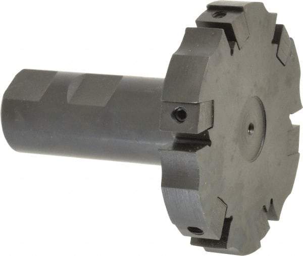 APT - Shank Connection, 0.485" Cutting Width, 15/16" Depth of Cut, 3" Cutter Diam, 6 Tooth Indexable Slotting Cutter - 1" Shank Diam, SM36 Toolholder, CTA 4 Insert, Right Hand Cutting Direction - Apex Tool & Supply