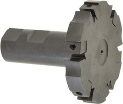 APT - Shank Connection, 0.485" Cutting Width, 15/16" Depth of Cut, 3" Cutter Diam, 6 Tooth Indexable Slotting Cutter - 1" Shank Diam, SM36 Toolholder, CTA 4 Insert, Right Hand Cutting Direction - Apex Tool & Supply