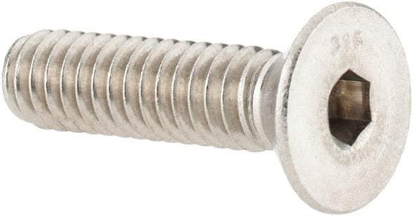 Value Collection - 1/4-20 UNC Hex Socket Drive, 82° Flat Screw - Grade 316 Stainless Steel, 1" OAL - Apex Tool & Supply