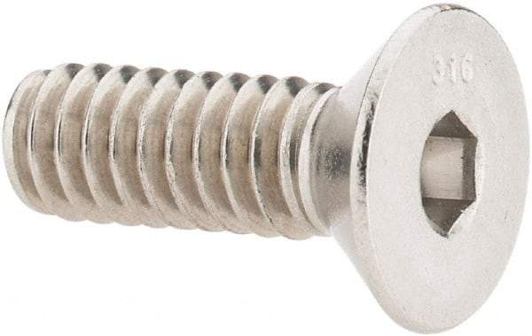 Value Collection - 1/4-20 UNC Hex Socket Drive, 82° Flat Screw - Grade 316 Stainless Steel, 3/4" OAL - Apex Tool & Supply