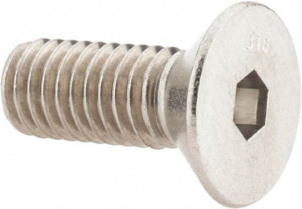 Value Collection - 3/8-16 UNC Hex Socket Drive, 82° Flat Screw - Grade 316 Stainless Steel, 1" OAL - Apex Tool & Supply