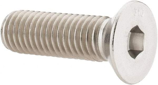 Value Collection - 1/2-13 UNC Hex Socket Drive, 82° Flat Screw - Grade 316 Stainless Steel, 1-3/4" OAL - Apex Tool & Supply