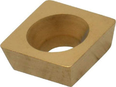 Interstate - SDEB21.51 Grade TCN55 Carbide Milling Insert - TiN Finish, 3/32" Thick, 1/4" Inscribed Circle, 1/64" Corner Radius - Apex Tool & Supply