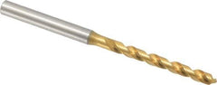 OSG - #14 120° Vanadium High Speed Steel Jobber Drill - TiN Finish, Right Hand Cut, Spiral Flute, Straight Shank, 91mm OAL, Standard Point - Apex Tool & Supply