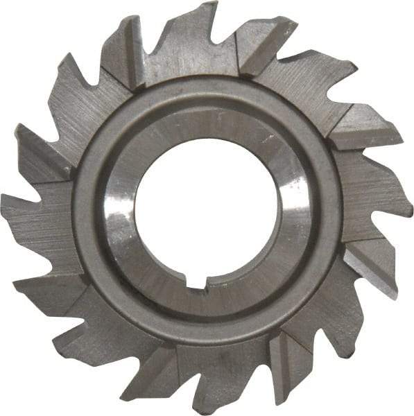 Made in USA - 2-1/2" Diam x 1/2" Width of Cut, 16 Teeth, High Speed Steel Side Milling Cutter - Staggered Teeth, Uncoated - Apex Tool & Supply