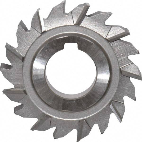 Made in USA - 2-3/4" Diam x 3/8" Width of Cut, 18 Teeth, High Speed Steel Side Milling Cutter - Staggered Teeth, Uncoated - Apex Tool & Supply