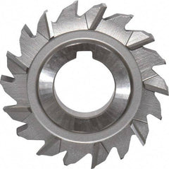 Made in USA - 2-3/4" Diam x 3/8" Width of Cut, 18 Teeth, High Speed Steel Side Milling Cutter - Staggered Teeth, Uncoated - Apex Tool & Supply