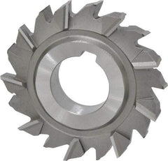 Made in USA - 2-3/4" Diam x 1/2" Width of Cut, 18 Teeth, High Speed Steel Side Milling Cutter - Staggered Teeth, Uncoated - Apex Tool & Supply