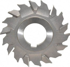Made in USA - 3" Diam x 3/16" Width of Cut, 18 Teeth, High Speed Steel Side Milling Cutter - Staggered Teeth, Uncoated - Apex Tool & Supply
