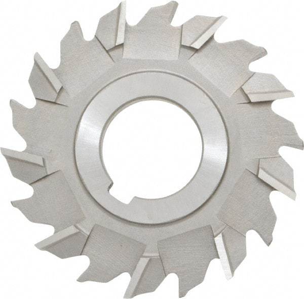 Made in USA - 3" Diam x 1/4" Width of Cut, 18 Teeth, High Speed Steel Side Milling Cutter - Staggered Teeth, Uncoated - Apex Tool & Supply