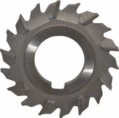 Made in USA - 3" Diam x 1/4" Width of Cut, 18 Teeth, High Speed Steel Side Milling Cutter - Staggered Teeth, Uncoated - Apex Tool & Supply