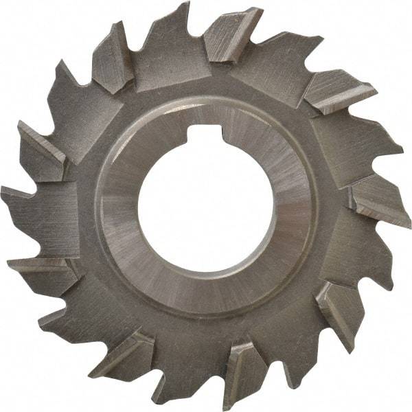 Made in USA - 3" Diam x 5/16" Width of Cut, 18 Teeth, High Speed Steel Side Milling Cutter - Staggered Teeth, Uncoated - Apex Tool & Supply