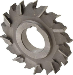 Made in USA - 3" Diam x 3/8" Width of Cut, 18 Teeth, High Speed Steel Side Milling Cutter - Staggered Teeth, Uncoated - Apex Tool & Supply
