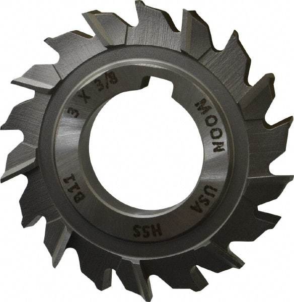 Made in USA - 3" Diam x 3/8" Width of Cut, 18 Teeth, High Speed Steel Side Milling Cutter - Staggered Teeth, Uncoated - Apex Tool & Supply