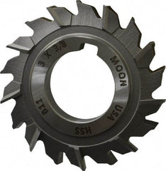 Made in USA - 3" Diam x 3/8" Width of Cut, 18 Teeth, High Speed Steel Side Milling Cutter - Staggered Teeth, Uncoated - Apex Tool & Supply
