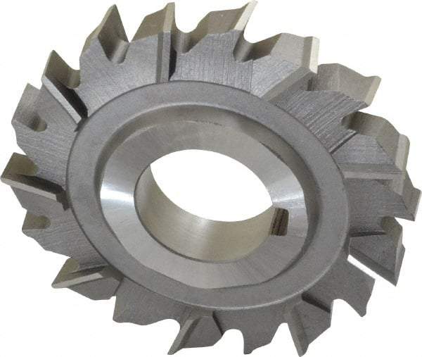 Made in USA - 3" Diam x 1/2" Width of Cut, 18 Teeth, High Speed Steel Side Milling Cutter - Staggered Teeth, Uncoated - Apex Tool & Supply