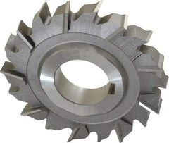 Made in USA - 3" Diam x 1/2" Width of Cut, 18 Teeth, High Speed Steel Side Milling Cutter - Staggered Teeth, Uncoated - Apex Tool & Supply