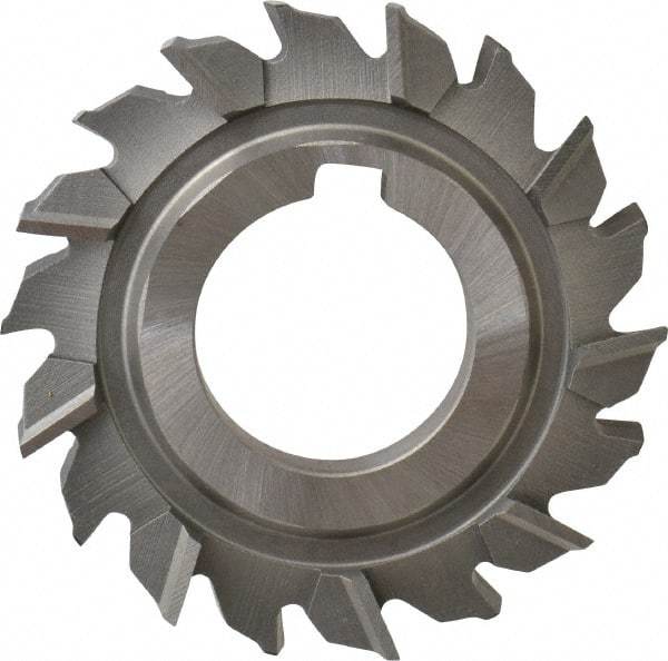 Made in USA - 3" Diam x 1/2" Width of Cut, 18 Teeth, High Speed Steel Side Milling Cutter - Staggered Teeth, Uncoated - Apex Tool & Supply