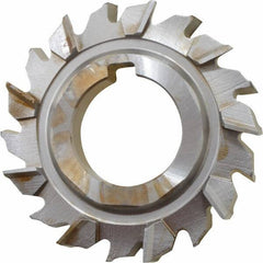 Made in USA - 3" Diam x 9/16" Width of Cut, 18 Teeth, High Speed Steel Side Milling Cutter - Staggered Teeth, Uncoated - Apex Tool & Supply