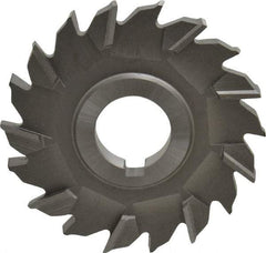 Made in USA - 3-1/2" Diam x 3/8" Width of Cut, 18 Teeth, High Speed Steel Side Milling Cutter - Staggered Teeth, Uncoated - Apex Tool & Supply