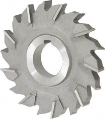 Made in USA - 3-1/2" Diam x 7/16" Width of Cut, 18 Teeth, High Speed Steel Side Milling Cutter - Staggered Teeth, Uncoated - Apex Tool & Supply