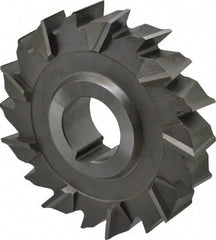 Made in USA - 3-1/2" Diam x 3/4" Width of Cut, 18 Teeth, High Speed Steel Side Milling Cutter - Staggered Teeth, Uncoated - Apex Tool & Supply