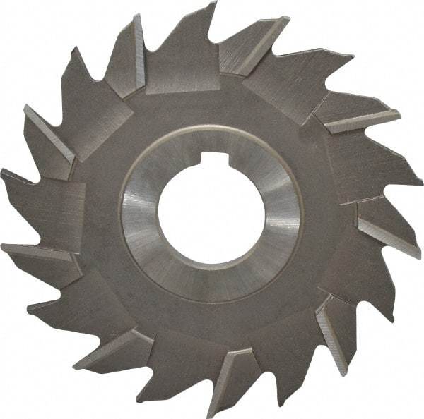 Made in USA - 4" Diam x 3/16" Width of Cut, 18 Teeth, High Speed Steel Side Milling Cutter - Staggered Teeth, Uncoated - Apex Tool & Supply