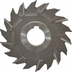 Made in USA - 4" Diam x 3/16" Width of Cut, 18 Teeth, High Speed Steel Side Milling Cutter - Staggered Teeth, Uncoated - Apex Tool & Supply