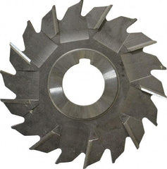 Made in USA - 4" Diam x 1/4" Width of Cut, 18 Teeth, High Speed Steel Side Milling Cutter - Staggered Teeth, Uncoated - Apex Tool & Supply