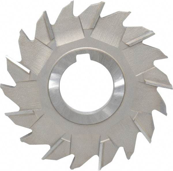 Made in USA - 4" Diam x 9/32" Width of Cut, 18 Teeth, High Speed Steel Side Milling Cutter - Staggered Teeth, Uncoated - Apex Tool & Supply