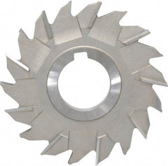 Made in USA - 4" Diam x 9/32" Width of Cut, 18 Teeth, High Speed Steel Side Milling Cutter - Staggered Teeth, Uncoated - Apex Tool & Supply