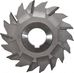 Made in USA - 4" Diam x 5/16" Width of Cut, 18 Teeth, High Speed Steel Side Milling Cutter - Staggered Teeth, Uncoated - Apex Tool & Supply