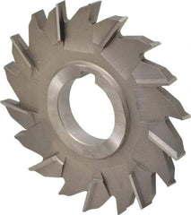 Made in USA - 4" Diam x 3/8" Width of Cut, 18 Teeth, High Speed Steel Side Milling Cutter - Staggered Teeth, Uncoated - Apex Tool & Supply
