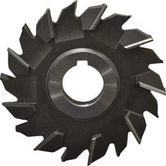 Made in USA - 4" Diam x 1/2" Width of Cut, 18 Teeth, High Speed Steel Side Milling Cutter - Staggered Teeth, Uncoated - Apex Tool & Supply