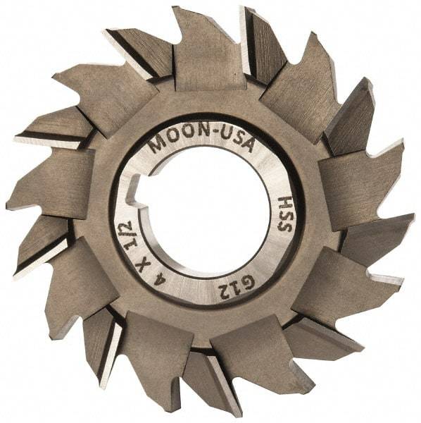 Made in USA - 4" Diam x 1/2" Width of Cut, 18 Teeth, High Speed Steel Side Milling Cutter - Staggered Teeth, Uncoated - Apex Tool & Supply