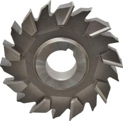 Made in USA - 4" Diam x 3/4" Width of Cut, 18 Teeth, High Speed Steel Side Milling Cutter - Staggered Teeth, Uncoated - Apex Tool & Supply