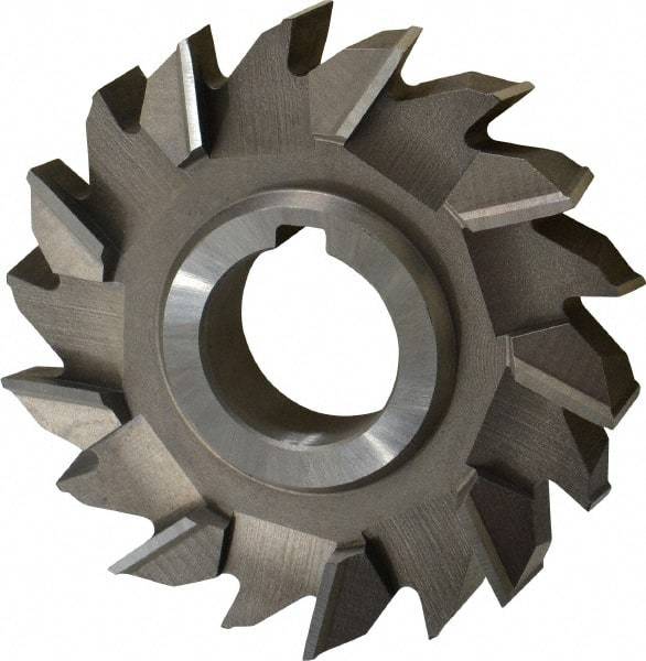 Made in USA - 4" Diam x 3/4" Width of Cut, 18 Teeth, High Speed Steel Side Milling Cutter - Staggered Teeth, Uncoated - Apex Tool & Supply
