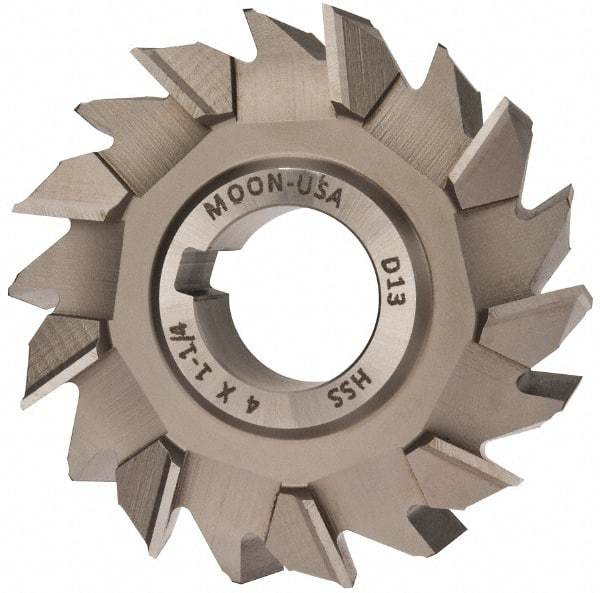 Made in USA - 4" Diam x 1-1/4" Width of Cut, 18 Teeth, High Speed Steel Side Milling Cutter - Staggered Teeth, Uncoated - Apex Tool & Supply