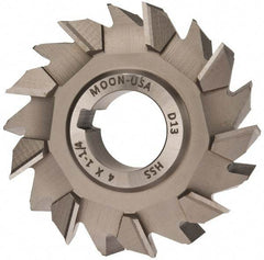Made in USA - 4" Diam x 1-1/4" Width of Cut, 18 Teeth, High Speed Steel Side Milling Cutter - Staggered Teeth, Uncoated - Apex Tool & Supply