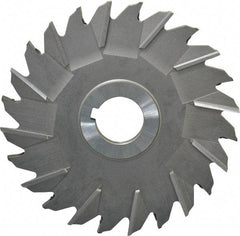 Made in USA - 5" Diam x 1/4" Width of Cut, 24 Teeth, High Speed Steel Side Milling Cutter - Staggered Teeth, Uncoated - Apex Tool & Supply