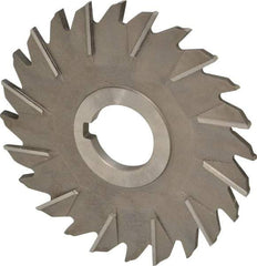 Made in USA - 5" Diam x 1/4" Width of Cut, 24 Teeth, High Speed Steel Side Milling Cutter - Staggered Teeth, Uncoated - Apex Tool & Supply