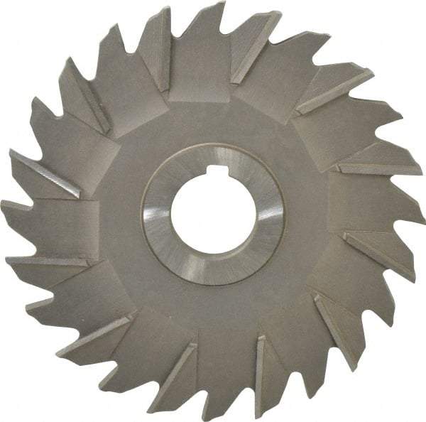 Made in USA - 5" Diam x 5/16" Width of Cut, 24 Teeth, High Speed Steel Side Milling Cutter - Staggered Teeth, Uncoated - Apex Tool & Supply